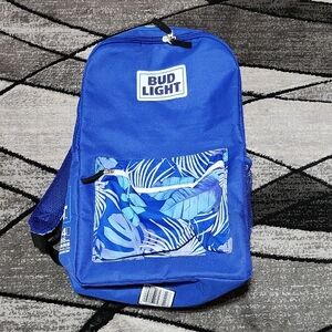 BUD LIGHT BLUE TROPICAL 24-CAN PADDED SOFTSIDE INSULATED COOLER BACKPACK UNISEX